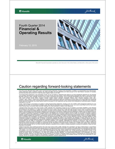 Thumbnail Manulife Financial Financial Statement 2014