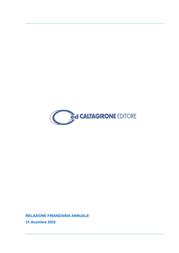 Thumbnail Caltagirone Editore Financial Report 2022