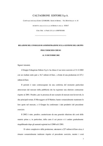 Vorschaubild Caltagirone Editore Finanzmitteilung 2002