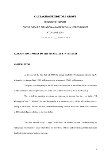 Vorschaubild Caltagirone Editore Halbjahresbericht 2003-h1