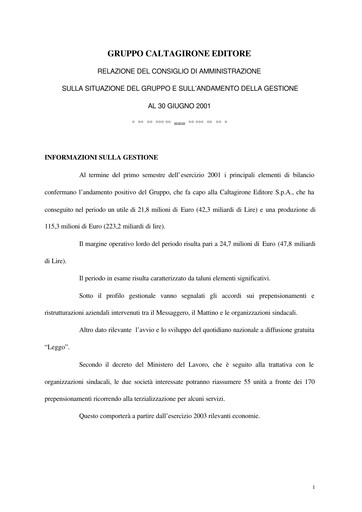 Thumbnail Caltagirone Editore Half-year Report 2001-h1