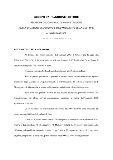 Thumbnail Caltagirone Editore Half-year Report 2002-h1