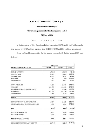 Thumbnail Caltagirone Editore Quarterly Report 2004-q1