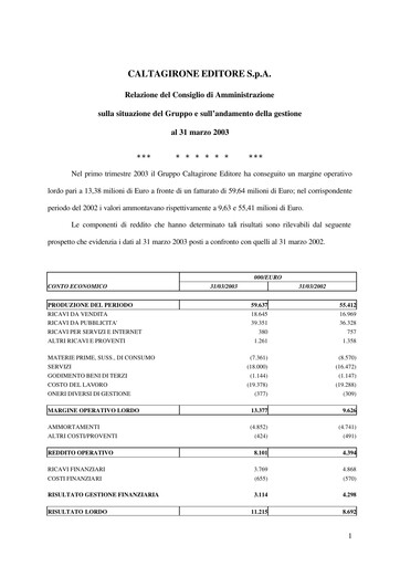Thumbnail Caltagirone Editore Quarterly Report 2003-q1