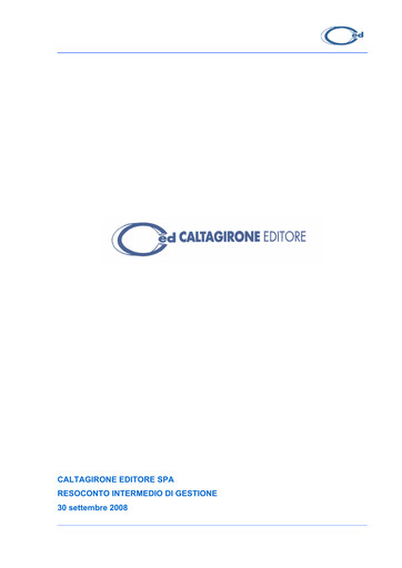 Thumbnail Caltagirone Editore Quarterly Report 2008-q3