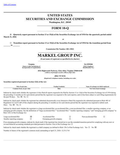 Thumbnail Markel Group Quarterly Report 2026-q1