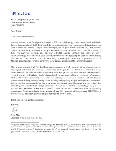 Thumbnail MasTec Annual Report 2023