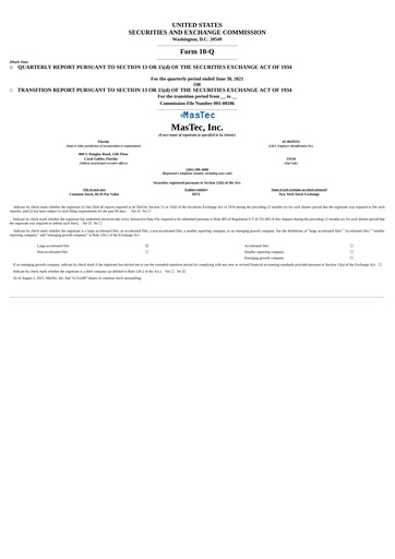 Thumbnail MasTec Quarterly Report 2021-q2