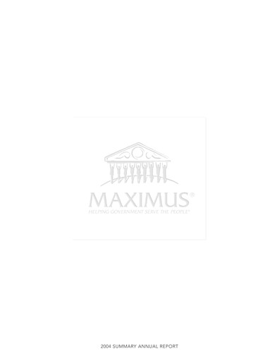 Thumbnail Maximus Annual Report 2004