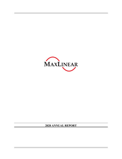 Thumbnail MaxLinear Annual Report 2020