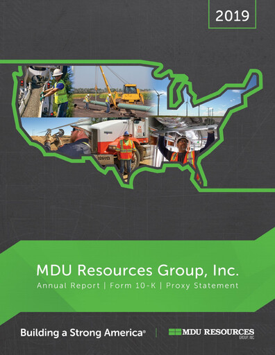 Thumbnail MDU Resources
 Annual Report 2019