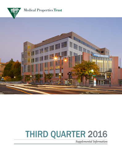 Thumbnail Medical Properties Trust
 Quarterly Report 2016-q3