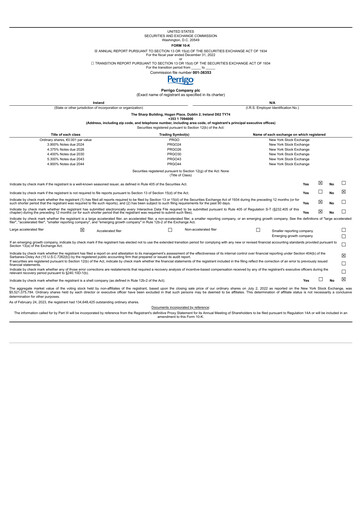 Thumbnail Perrigo Annual Report 2022
