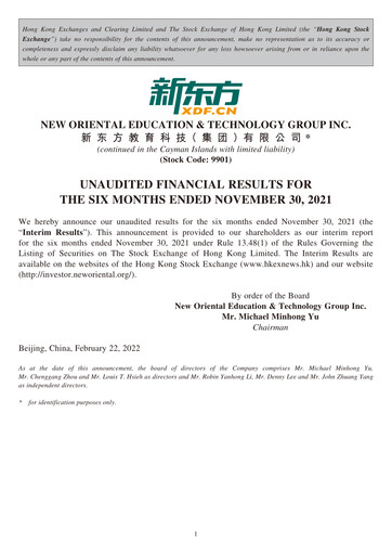 Thumbnail New Oriental Half-year Report 2022-h1