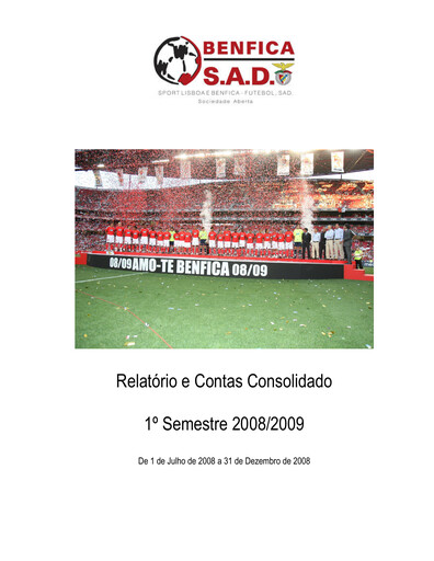 Thumbnail Sport Lisboa e Benfica Half-year Report 2008-h1