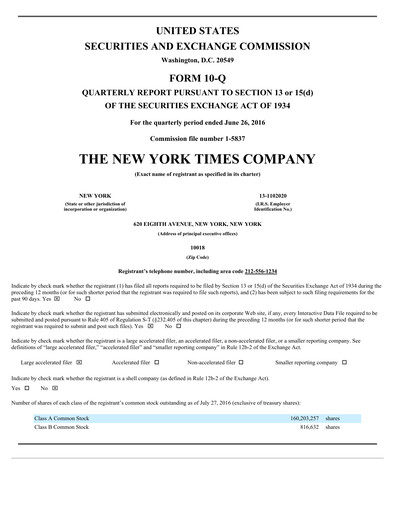 Thumbnail New York Times Quarterly Report 2016-q2
