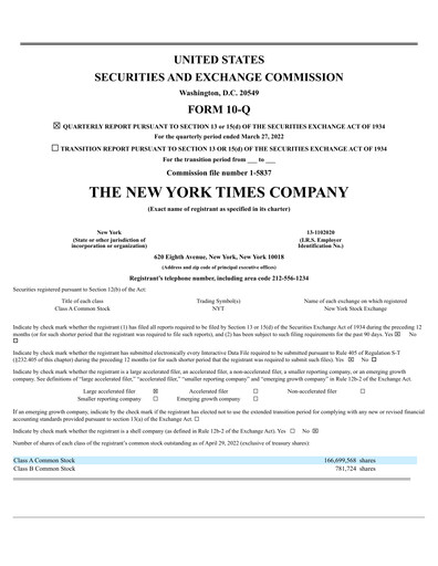 Thumbnail New York Times Quarterly Report 2022-q1