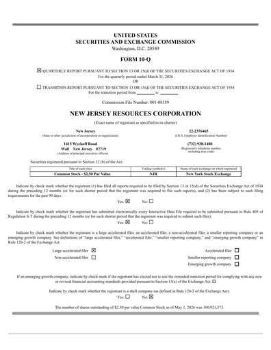 Thumbnail New Jersey Resources Quarterly Report 2026-q2