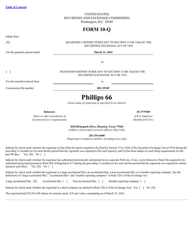 Thumbnail Phillips 66 Quarterly Report 2016-q1
