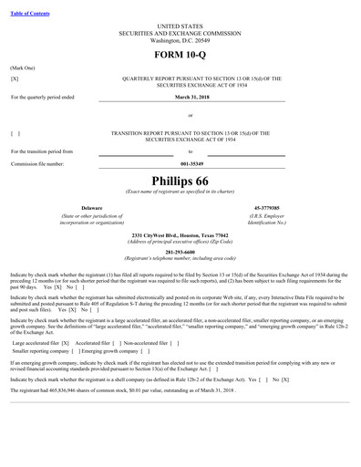 Thumbnail Phillips 66 Quarterly Report 2018-q1