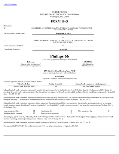 Thumbnail Phillips 66 Quarterly Report 2024-q3