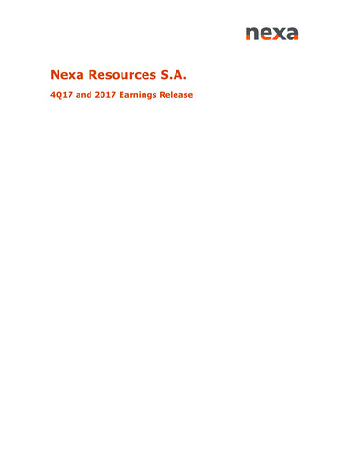 Thumbnail Nexa Resources Quarterly Report 2017-q4
