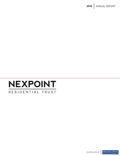 Thumbnail NexPoint Residential Trust Annual Report 2016