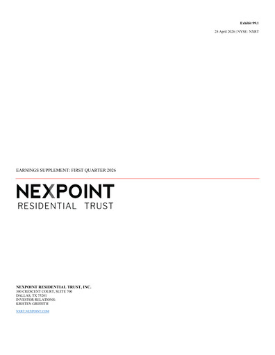 Thumbnail NexPoint Residential Trust Quarterly Report 2026-q1
