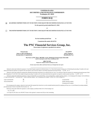 Thumbnail PNC Financial Services Quarterly Report 2018-q1