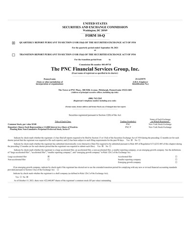 Thumbnail PNC Financial Services Quarterly Report 2021-q3