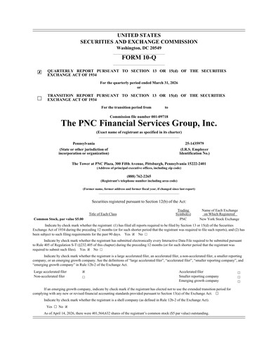 Thumbnail PNC Financial Services Quarterly Report 2026-q1