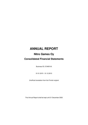 Thumbnail Nitro Games Annual Report 2015