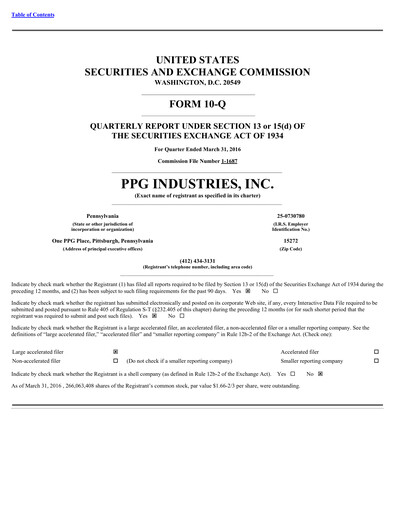Thumbnail PPG Industries
 Quarterly Report 2016-q1