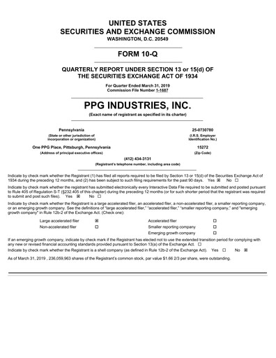 Thumbnail PPG Industries
 Quarterly Report 2019-q1