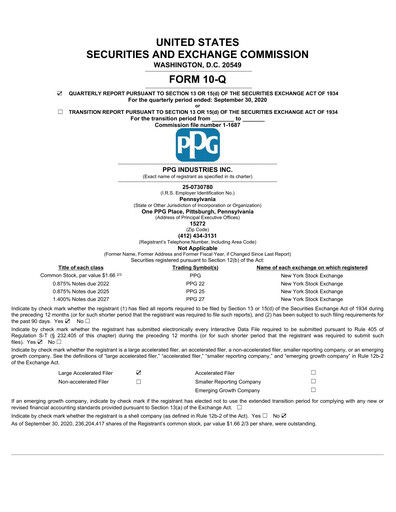 Thumbnail PPG Industries
 Quarterly Report 2020-q3