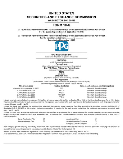 Thumbnail PPG Industries
 Quarterly Report 2025-q3