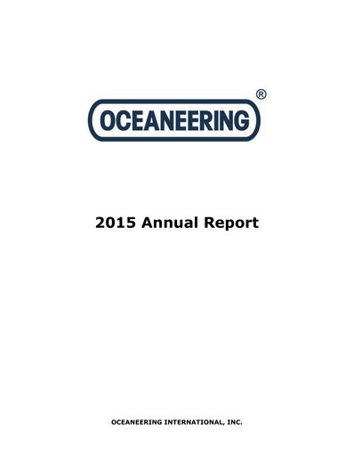 Thumbnail Oceaneering International
 Annual Report 2015