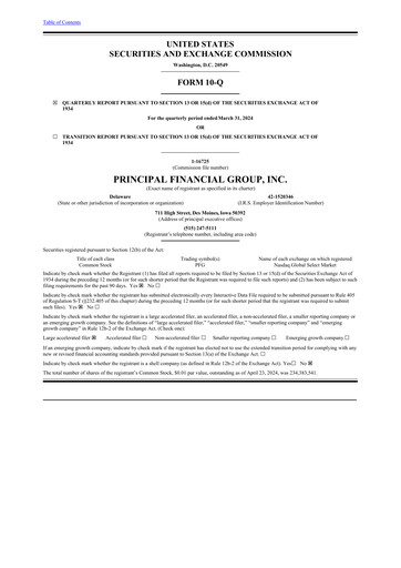 Thumbnail Principal Financial Group Quarterly Report 2024-q1