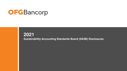 Miniature OFG Bancorp
 Rapport ESG 2021