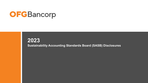 Miniature OFG Bancorp
 Rapport ESG 2023