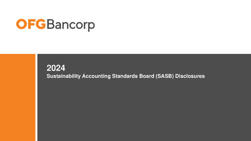 Miniature OFG Bancorp
 Rapport ESG 2024