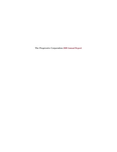 Thumbnail Progressive Annual Report 2009