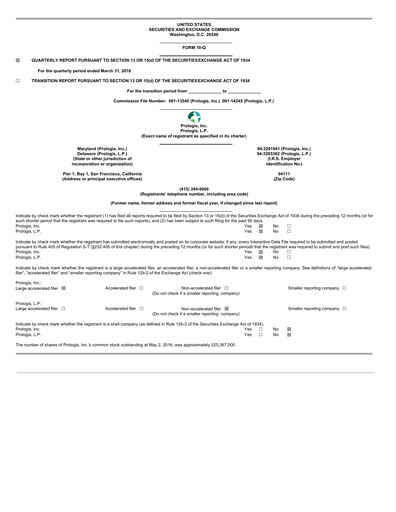 Thumbnail Prologis Quarterly Report 2016-q1
