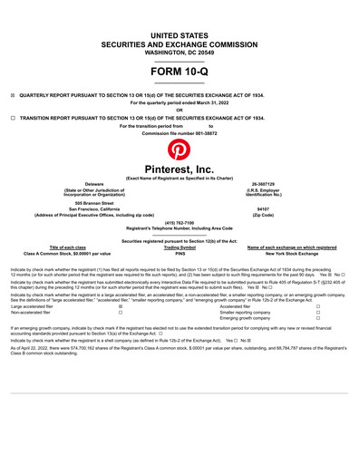 Thumbnail Pinterest Quarterly Report 2022-q1