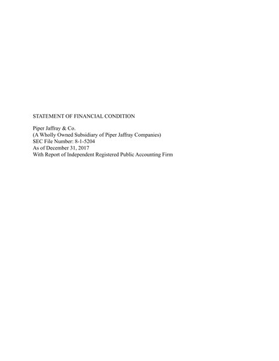 Thumbnail Piper Sandler
 Financial Statement 2017