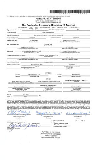 Thumbnail Prudential Financial Financial Statement 2019