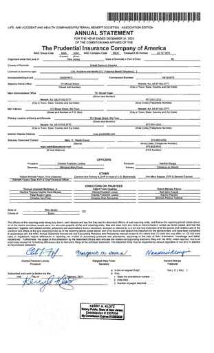 Thumbnail Prudential Financial Financial Statement 2022
