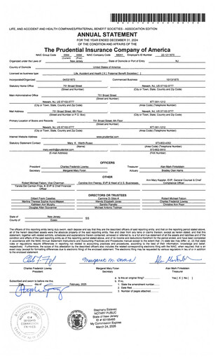 Thumbnail Prudential Financial Financial Statement 2024