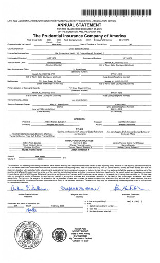 Thumbnail Prudential Financial Financial Statement 2025