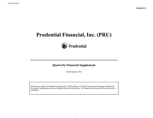 Thumbnail Prudential Financial Quarterly Report 2021-q4